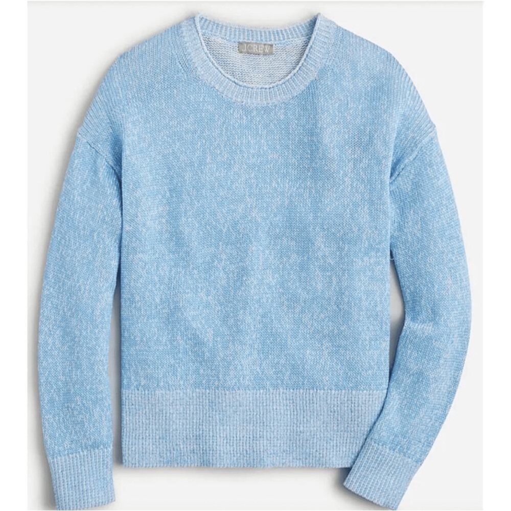 J. Crew cotton linen blend beach sweater light blue